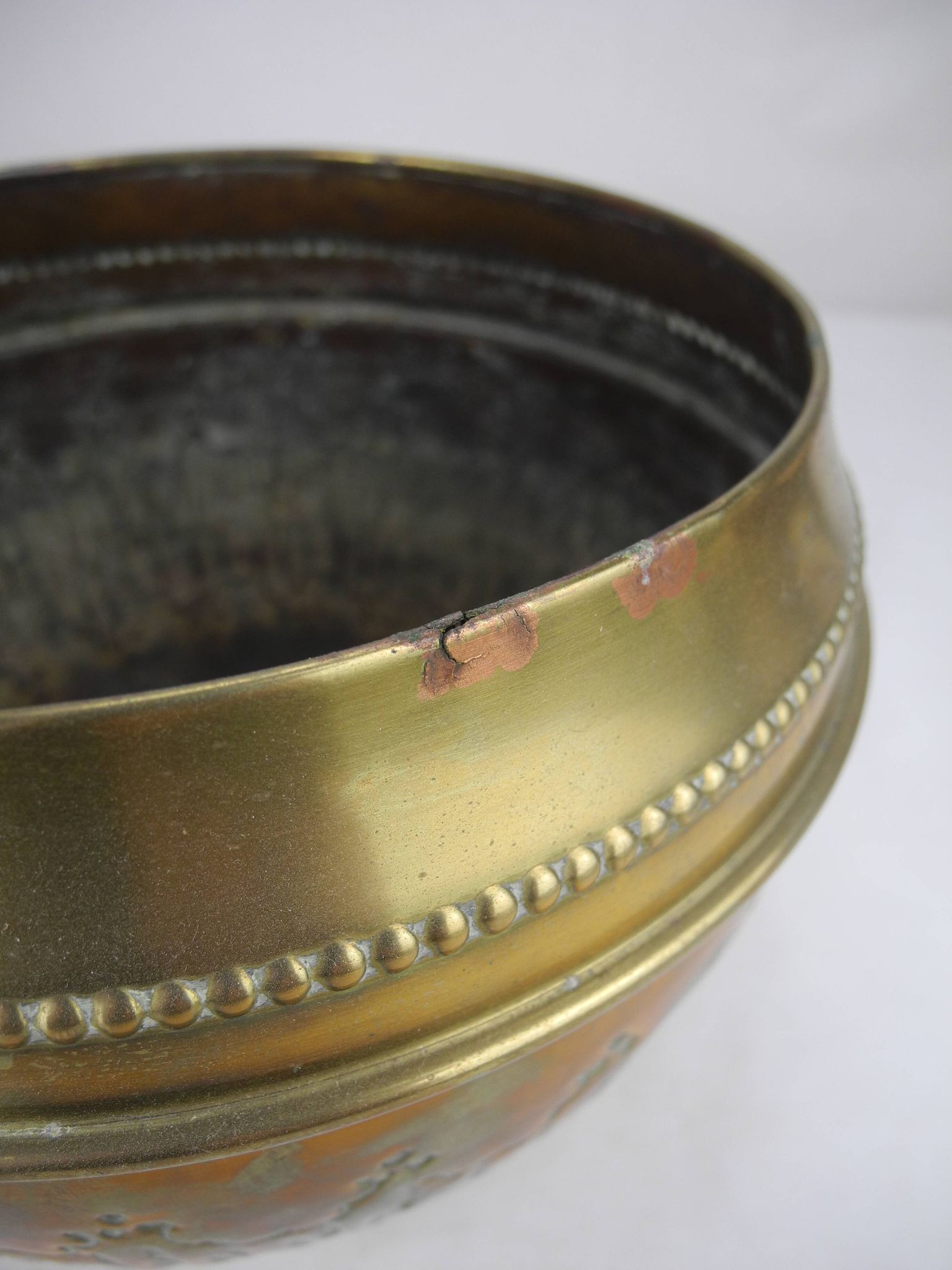 old gilded brass flower pot shabby chic old brass flowers pot