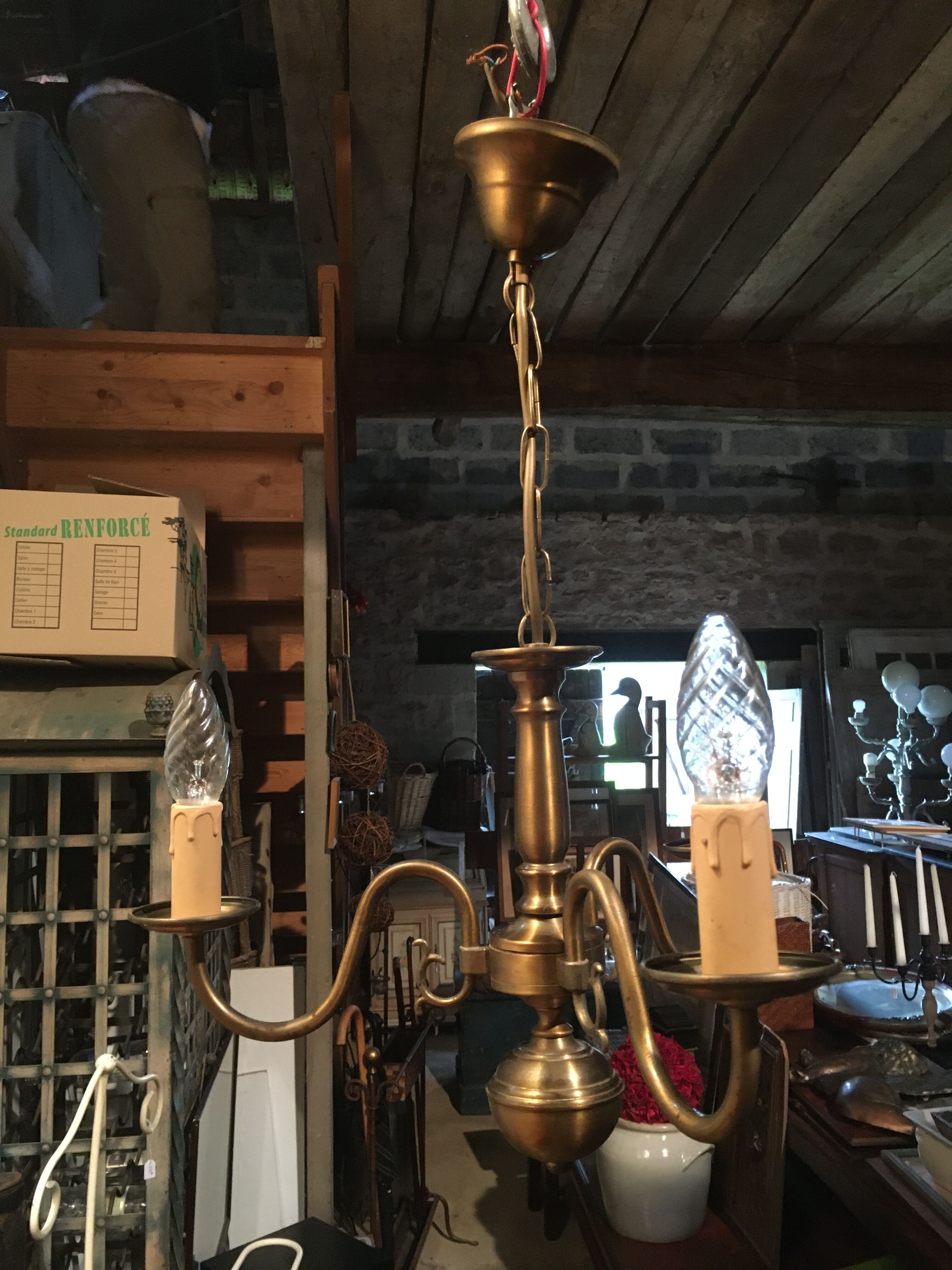 Brass chandelier 3 branches