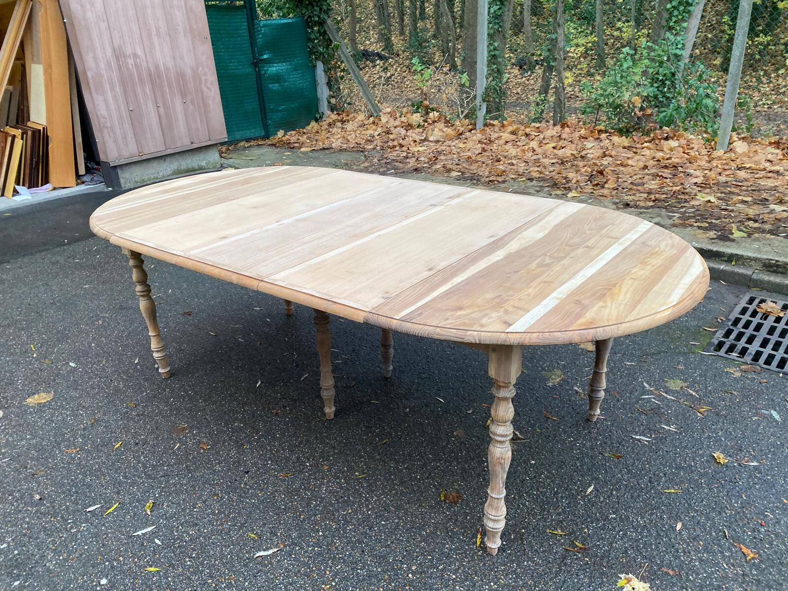 19th century Louis Philippe extendable round dining table, restored in wood, 230