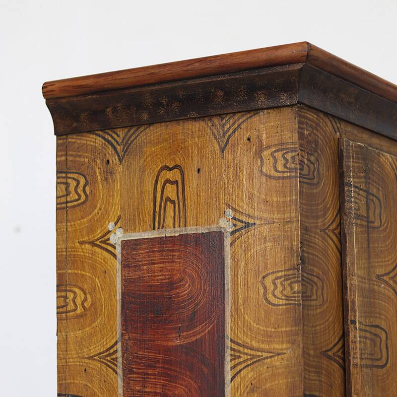 Folk art painted bridal armoire