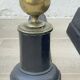 Chenets neoclassical cast iron and brass