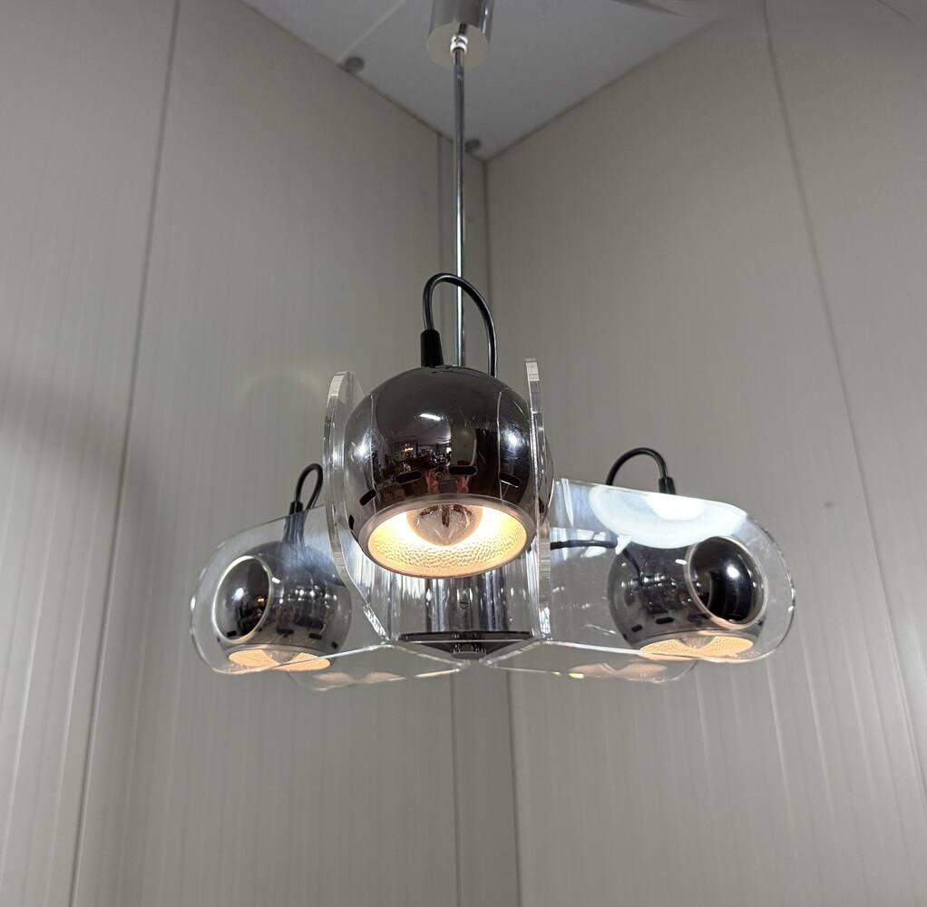 Gino Sarfatti style plexiglass hanging lamp 1970’s