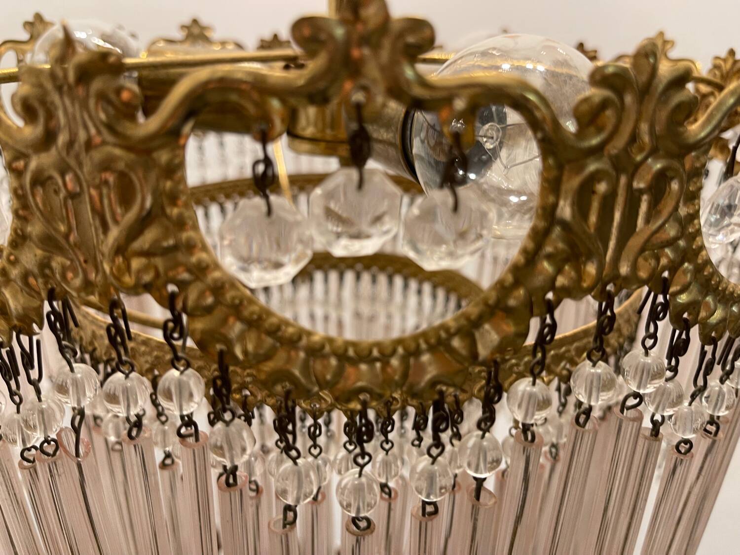 Pink Murano Glass Rod Chandelier