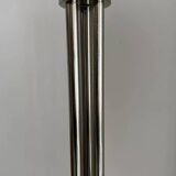 Lampadaire vintage moderniste « modèle 44 » Perzel métal chromé et verre sablé