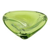 Vintage Green Crystal Bowl Val Saint Lambert 1960s