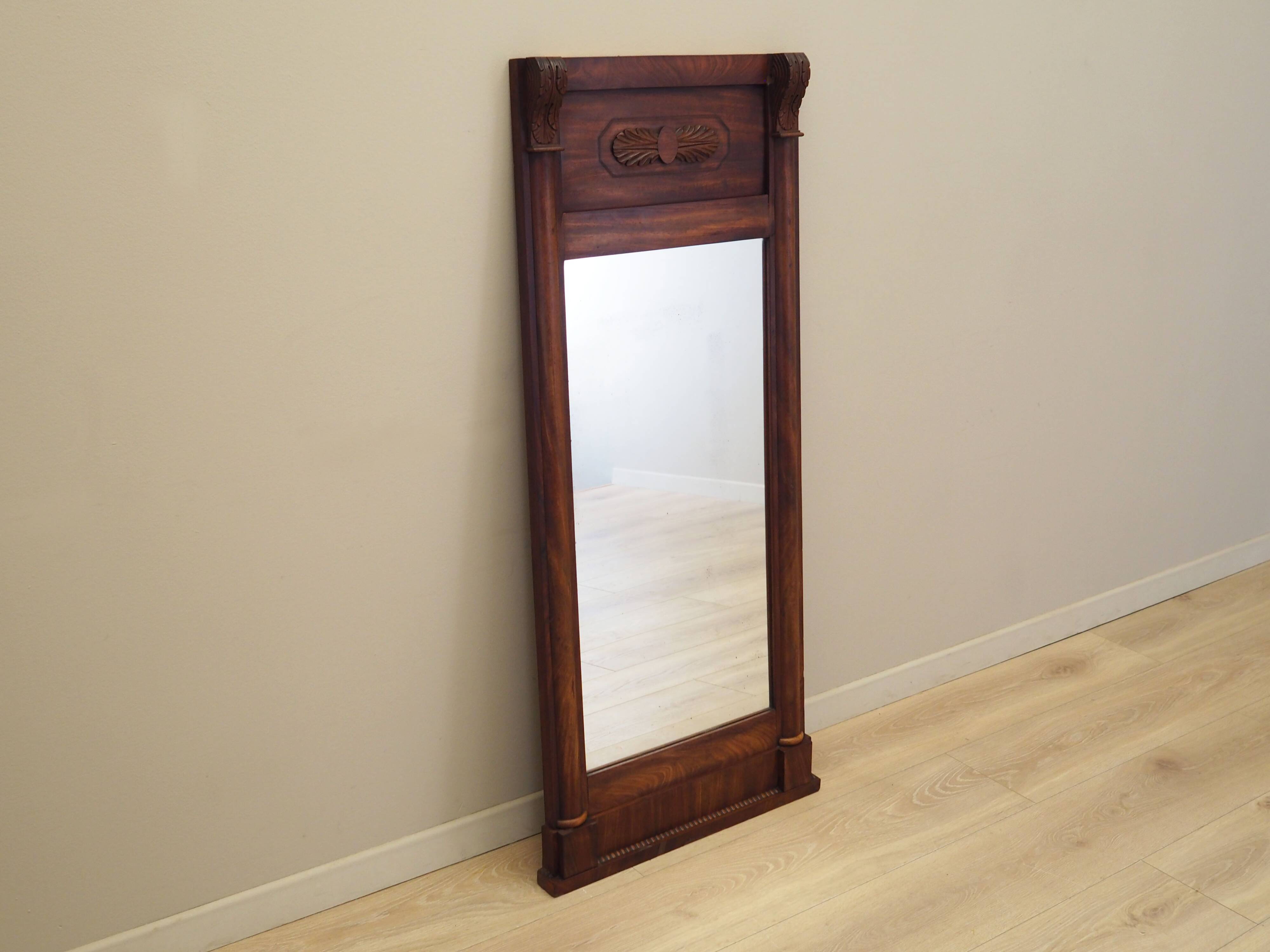 Mirror in wooden frame, Danish design, 1970s, production: Denmark