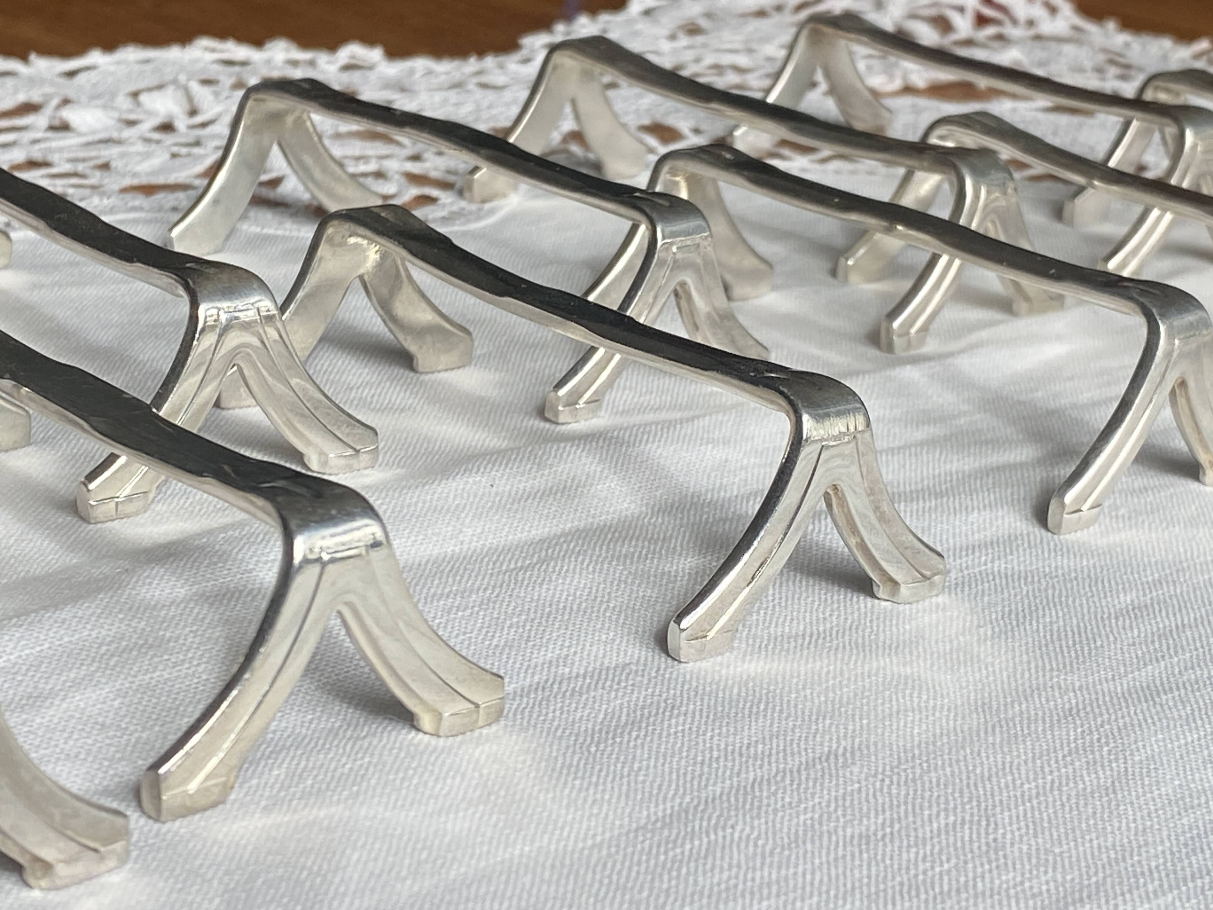 Ercuis - Set of 12 silver-plated knife rests in Art Deco style