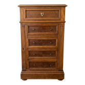 Antique chest of drawers in solid wood and marquetry