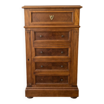 Antique chest of drawers in solid wood and marquetry
