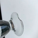 Set of 5 white wine glasses in molded glass and thick bottom 20s