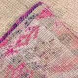 3x13 Rug For Kitchen Pink Beige Herki Vintage Runner Rug, 79x402Cm SK 4146