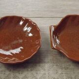 Set of 2 Emile Henry Brown Coquille St Jaques 4642 Serving Dishes