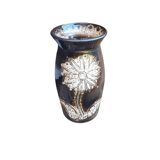 Lava vase floral decoration signed