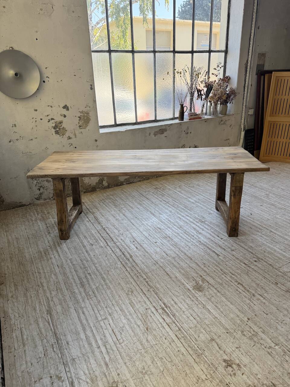 1950s pine farmhouse table 220cm