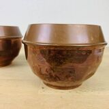 Pair of art deco pot covers in Villedieu copper