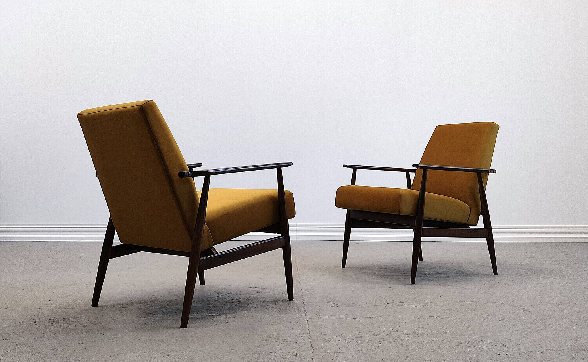 1960 Henryk Lis Mid Century armchair in Goldenrod velvet