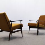 1960 Henryk Lis Mid Century armchair in Goldenrod velvet