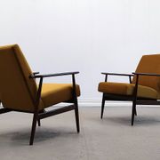1960 Henryk Lis Mid Century armchair in Goldenrod velvet