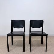 Paire de chaises Matteo Grassi en cuir noir – Design italien