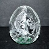 Fabergé egg in crystal engraved "butterfly" faberge modern russia 6.5cm