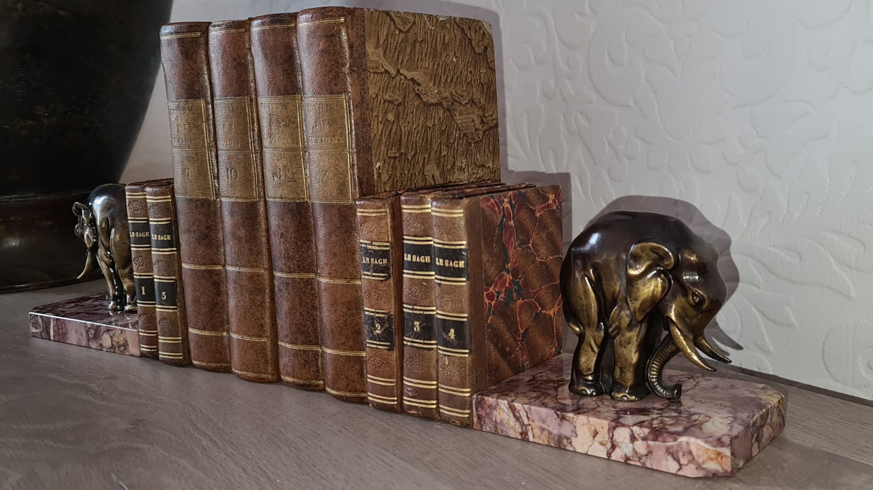 Paire de serre livres art deco marbre