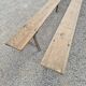 Pair of rustic oak and fir farmhouse benches 1900s - 3m85
