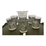 Original clear glass ice bucket with 5 glasses