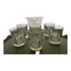 Original clear glass ice bucket with 5 glasses