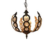 Palwa Palma & Walter style - Hollywood Regency style - brass - facet-cut gl