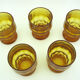 5 water cups in amber glass - Made in Italy - vintage 70s