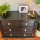 Commode vintage noire en pin peinte à la main