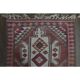1970s Vintage Turkish Oushak Handmade Wool Cotton Purple Runner Rug 97x385