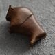 Dark teak bison figurine in mid-century modern Danish style, 1960.