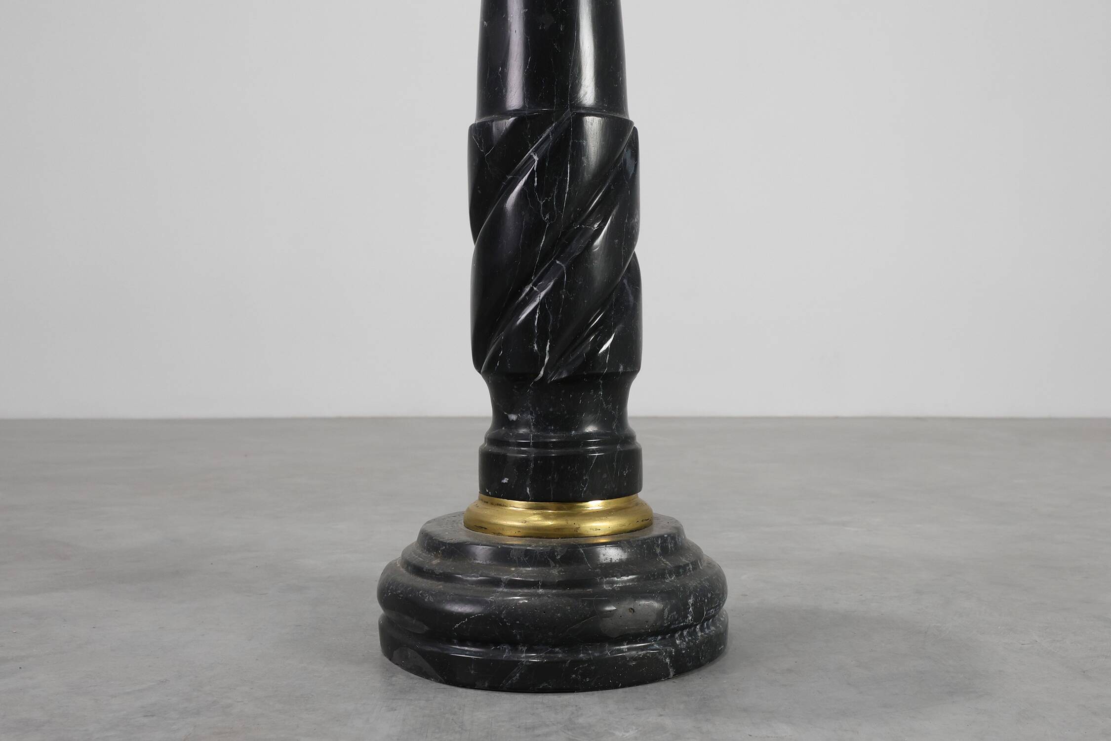 Antique Black Belgian Marble Column, France ca. 1900