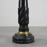 Antique Black Belgian Marble Column, France ca. 1900