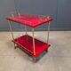Rare Italian lacquered goatskin / parchment serving bar cart by Aldo Tura, 1960s