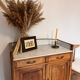 Commode de toilette chêne brut et marbre