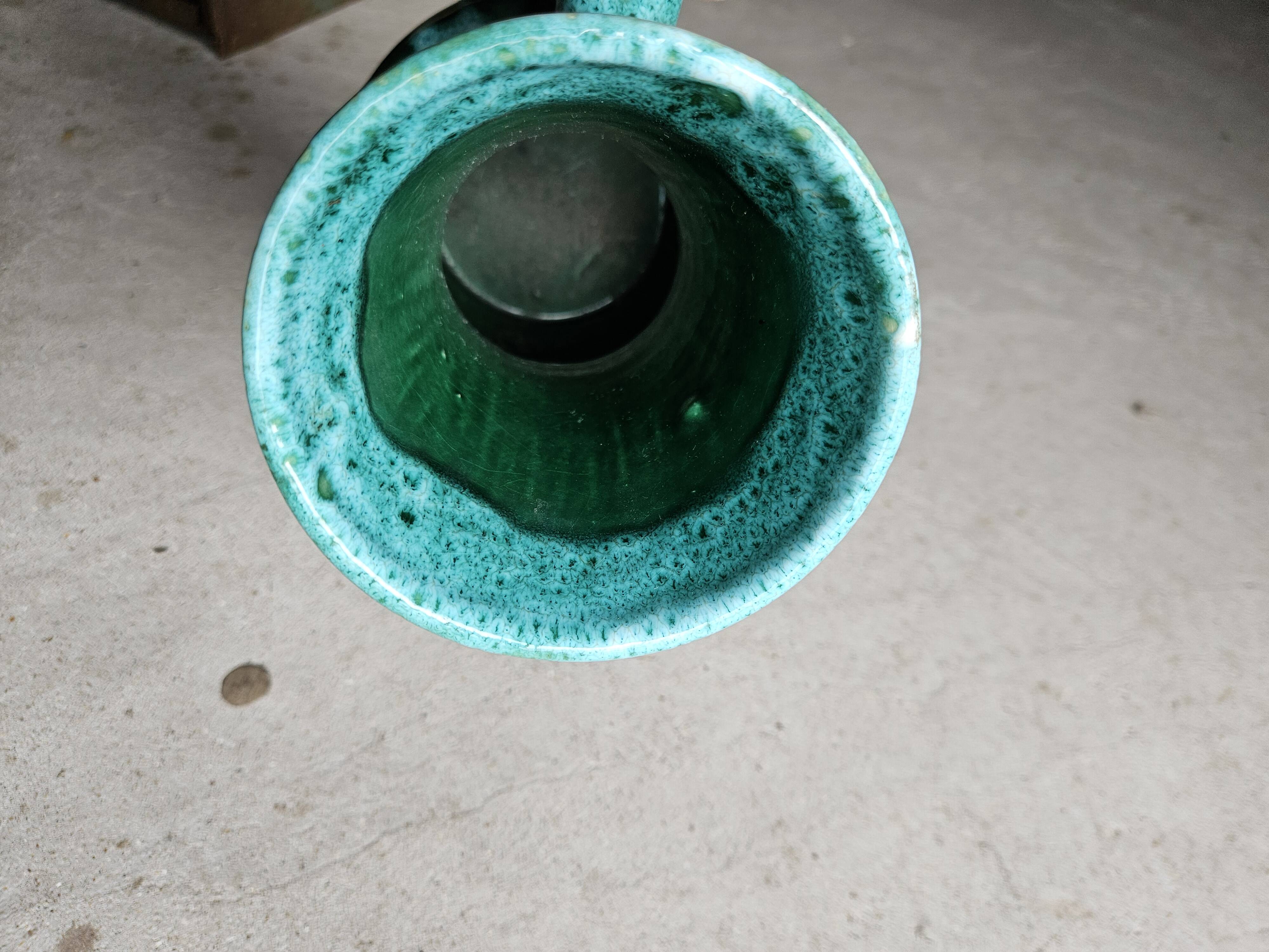 Green and blue lava ceramic pot pitcher