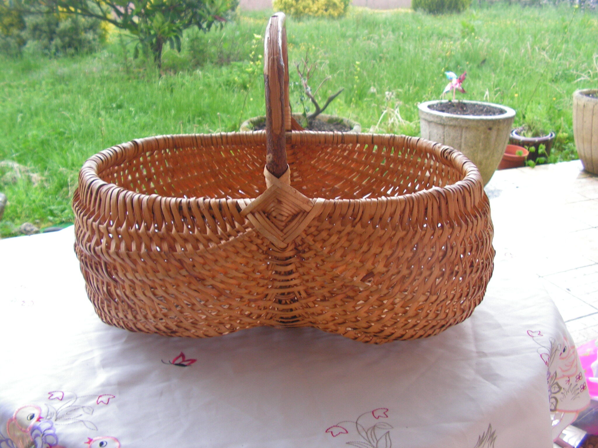 Wicker mushroom basket