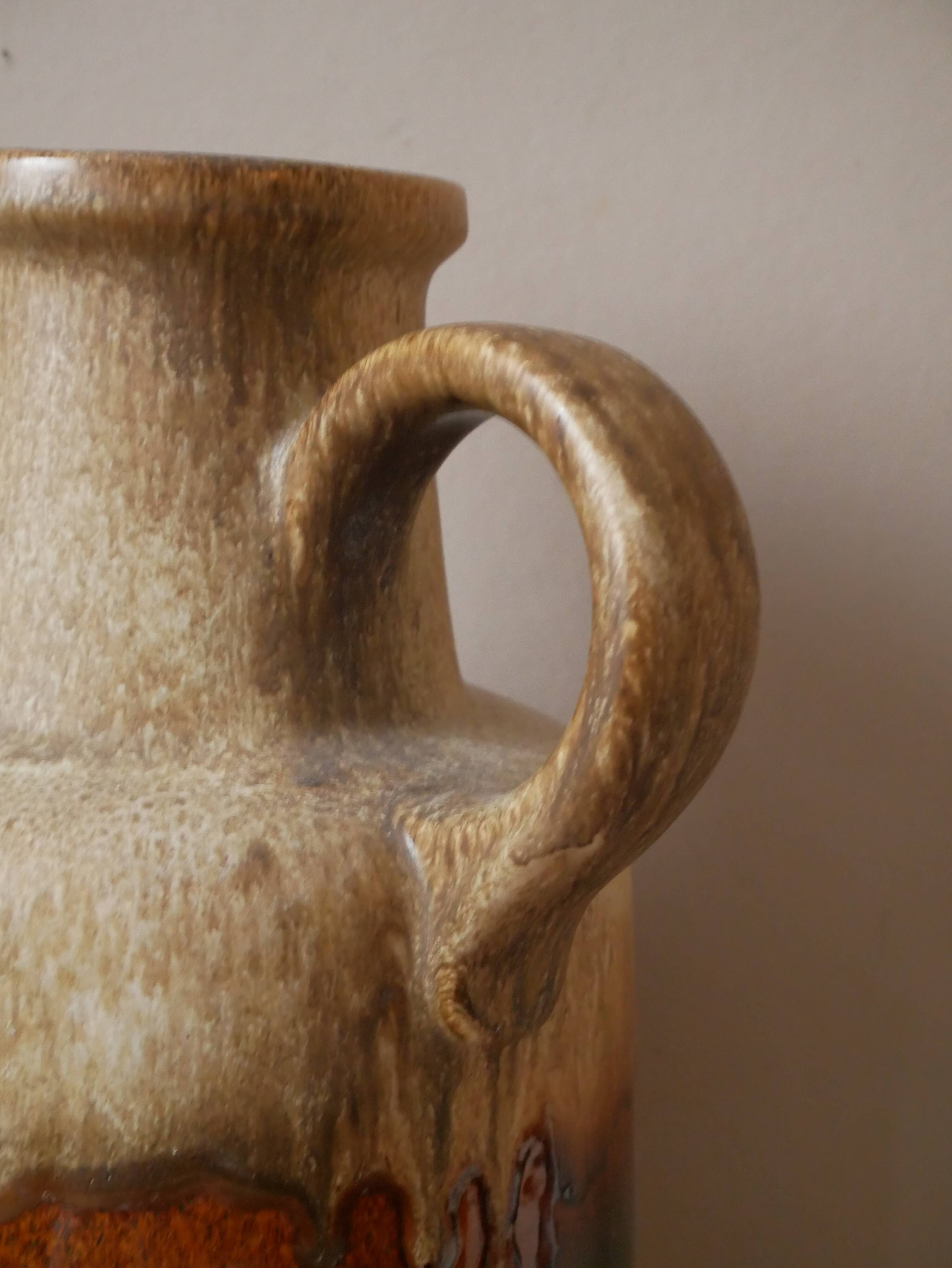 German ceramic floor vase west germany scandinavian decoration