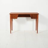 Scandinavian mahogany desk with brass handles