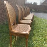 Set of 6 Louis XVI style cane medallion chairs