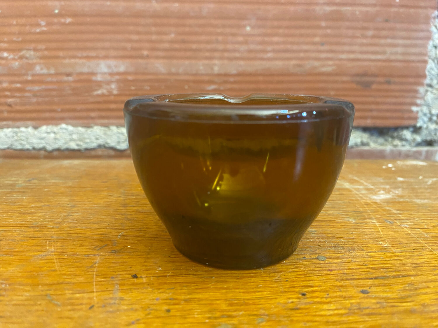 Antique Ashtray Glassware BRUSH Old Rouen Molded Glass France Vintage