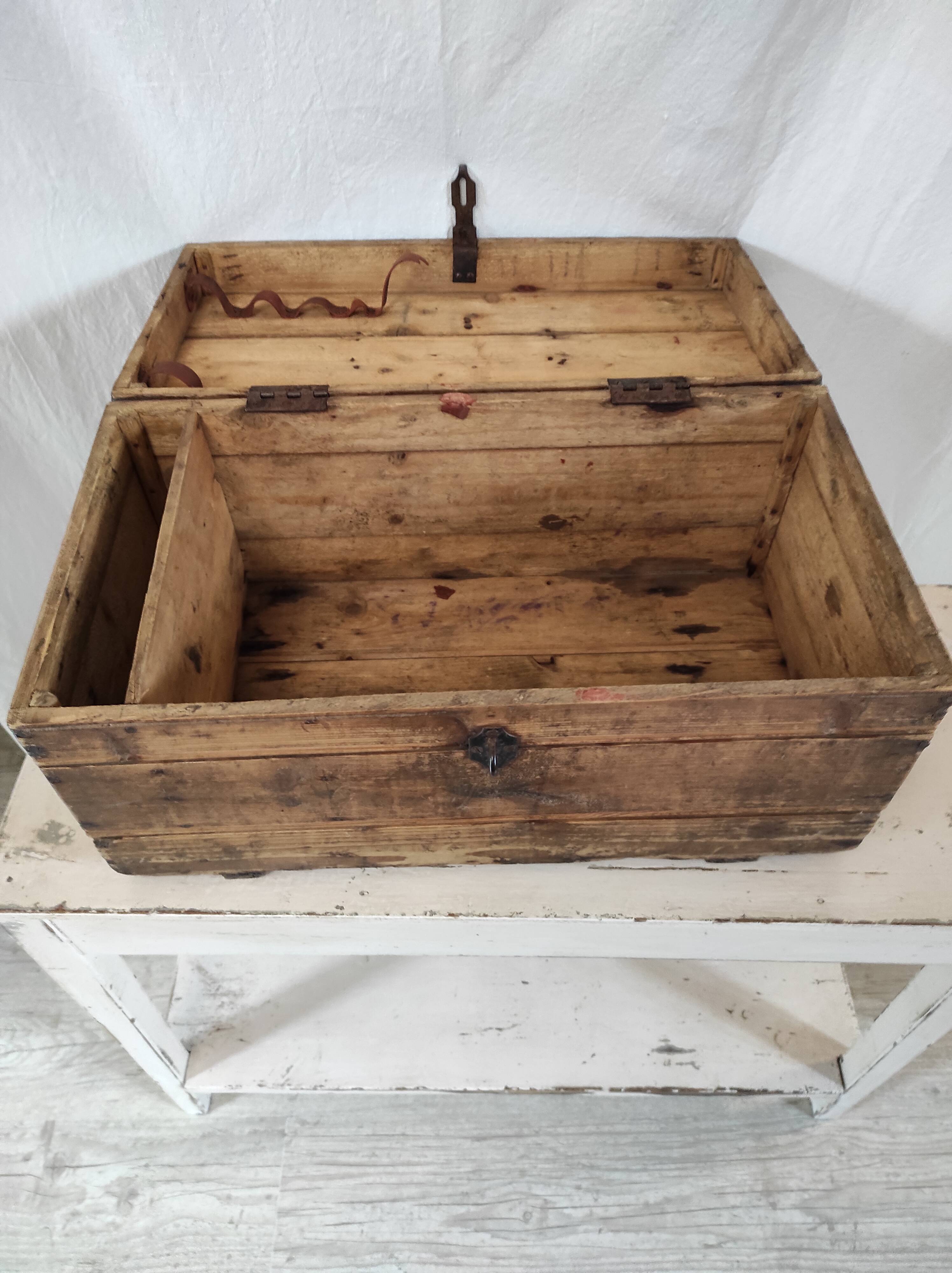 Old wooden workshop box
