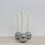 Mid-century design atomic aluminium candle stick ball shaped , 1970s