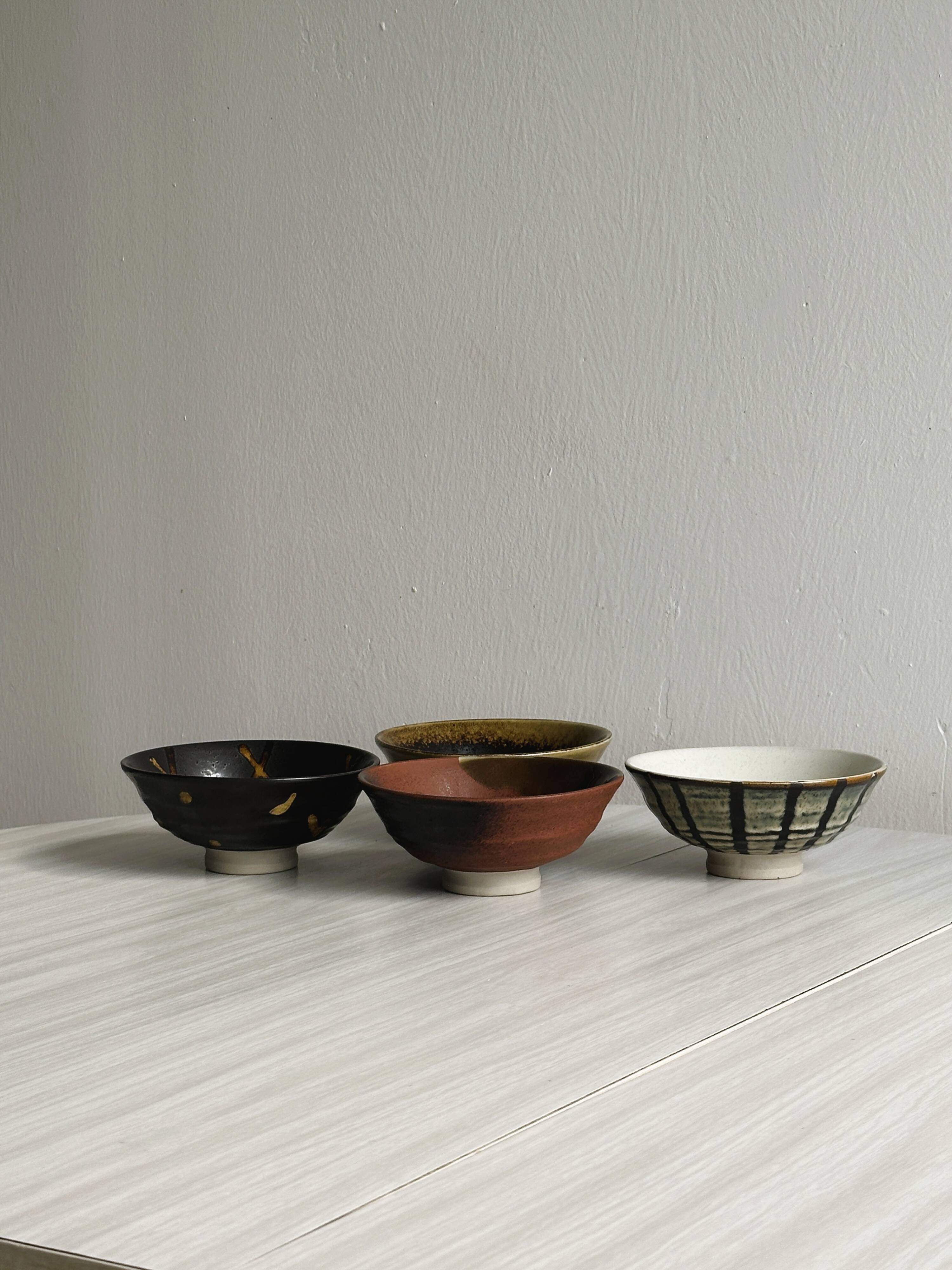 4 designer ceramic bowls