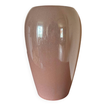Vase céramique rose poudré années 80