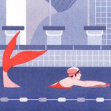 The Swimmer, A4 Risograph, Signed Art Print
