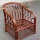 Fauteuil rotin et osier adulte bordeaux avec coussin 1970