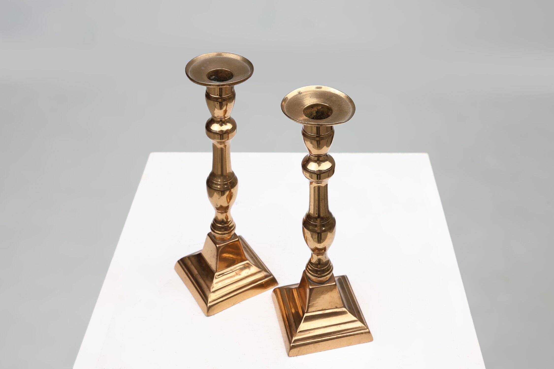 French Candlesticks in Bronze, 1890s, Set of 2